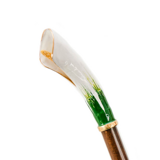 Luxury calla flower handmade Italian brass umbrella detail