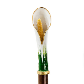 Luxury calla flower handmade Italian brass umbrella canopy detail