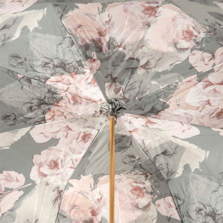 Ivory handmade Italian double cloth brass handle umbrella open canopy