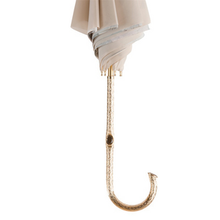 Ivory handmade Italian double cloth brass handle umbrella canopy