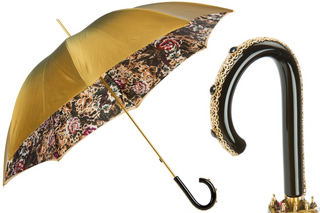 Animalier floral print luxury Italian women's umbrella front view