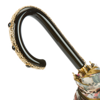 Animalier floral print luxury Italian women's umbrella open canopy