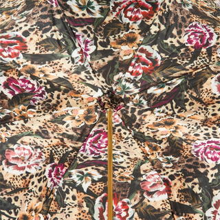 Animalier floral print luxury Italian women's umbrella top view