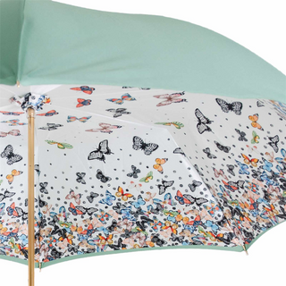Red butterfly handmade Italian Swarovski crystal umbrella detail
