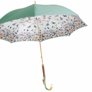 Red butterfly handmade Italian Swarovski crystal luxury umbrella side