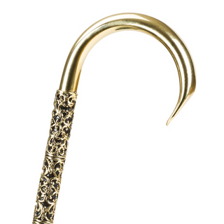Classic vintage double cloth jeweled brass handle handmade Italian umbrella detail