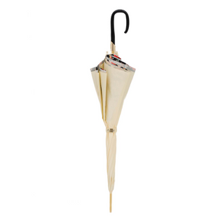 Double cloth floral handmade Italian acetate handle umbrella close-up