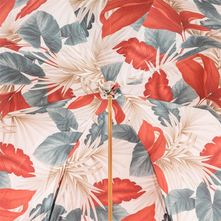 Women's bamboo handle handmade Italian double cloth umbrella top