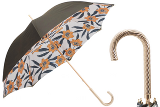 Yellow flower Italian luxury women's umbrella front view