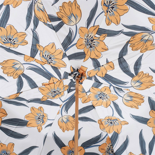 Yellow flower Italian luxury women's umbrella open canopy