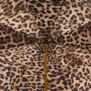 Leopardized lion handle handmade Italian luxury umbrella open canopy