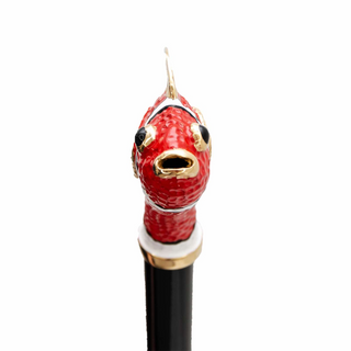 Fish pattern enameled brass handmade Italian umbrella top view