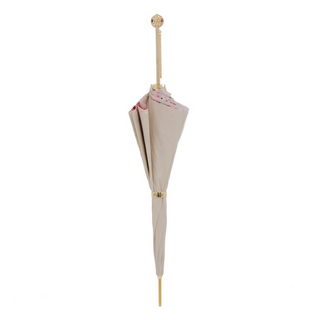 Classic Italian brass polished sphere handle umbrella close-up