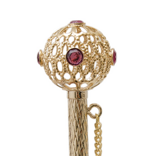 Classic Italian brass polished sphere handle umbrella top view