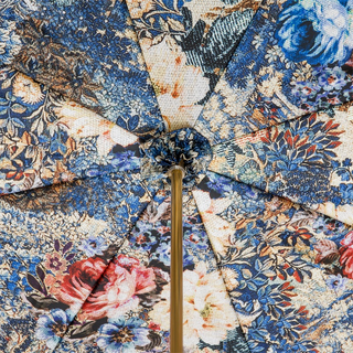 Vintage wooden handle Swarovski crystal handmade Italian umbrella open canopy