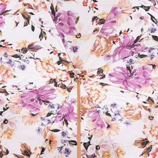 Light purple floral Italian handmade parasol jeweled handle top