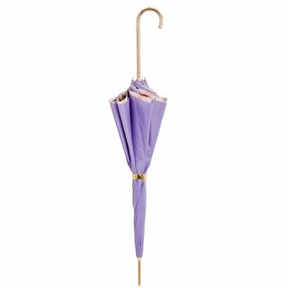 Purple handmade Italian double cloth jeweled brass umbrella close-up