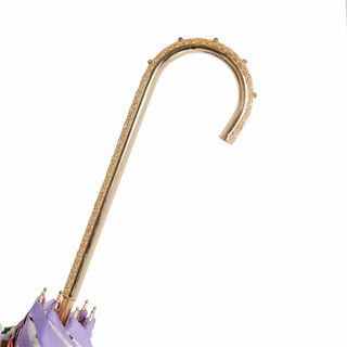 Purple handmade Italian double cloth jeweled brass umbrella canopy