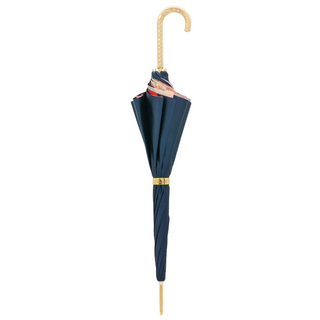 Luxury floral handmade Italian jeweled brass handle umbrella close-up