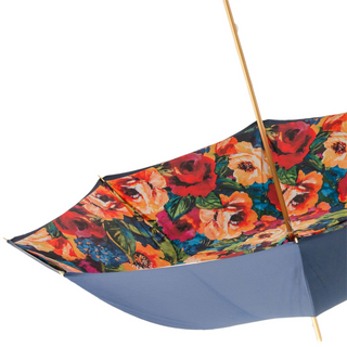 Luxury floral handmade Italian jeweled brass umbrella detail