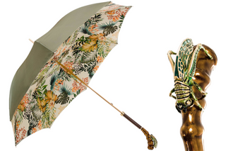 Enameled brass luxury handmade Italian manual gift box umbrella front