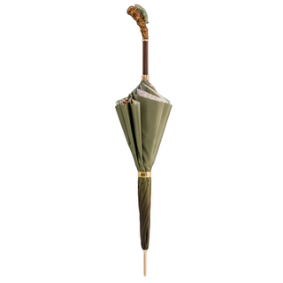 Enameled brass luxury handmade Italian manual umbrella close-up