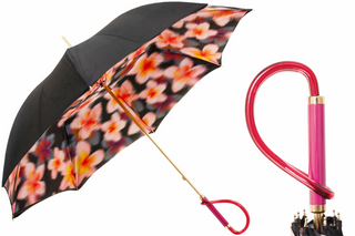 Handcrafted flower Italian luxury comfortable grip handle umbrella front