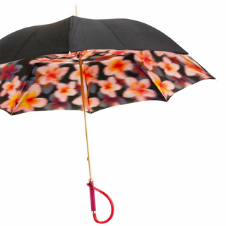 Handcrafted flower Italian luxury comfortable grip handle umbrella side