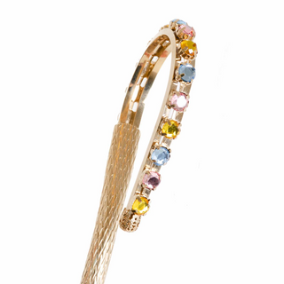 Luxury designer handmade Italian jeweled handle pink umbrella canopy