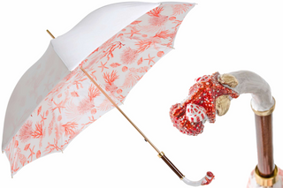 Starfish enameled brass handmade Italian luxury polyester umbrella front