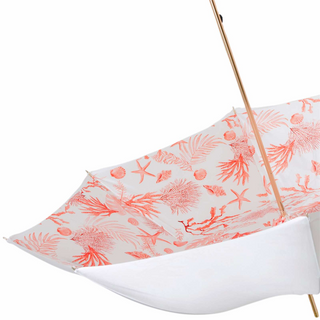 Starfish enameled brass handmade Italian luxury umbrella top view