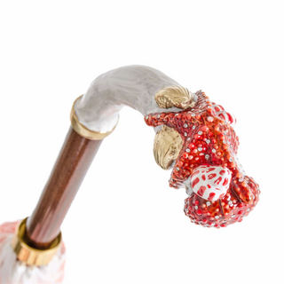 Starfish enameled brass handmade Italian luxury umbrella canopy detail
