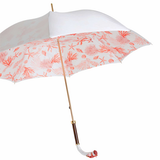 Starfish enameled brass handmade Italian luxury polyester umbrella side