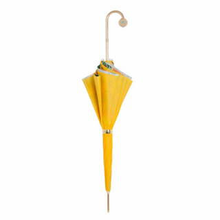 Hawaiian handmade Italian jeweled brass handle umbrella close-up