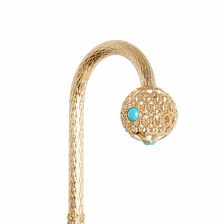 Hawaiian handmade Italian jeweled brass umbrella detail
