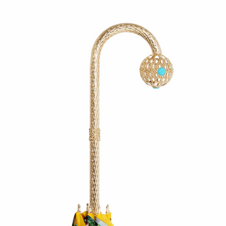 Hawaiian handmade Italian jeweled brass umbrella canopy detail