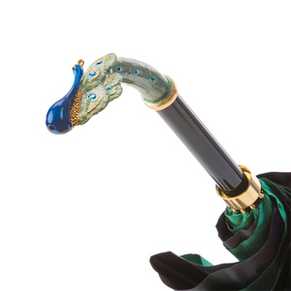 Luxury peacock handmade Italian double cloth manual umbrella canopy