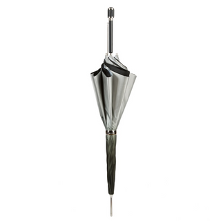 Silver dahlia handmade Italian double cloth polyester umbrella close-up