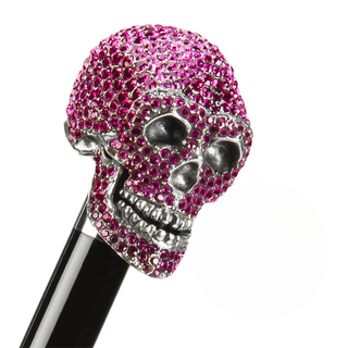 Luxury skull handmade Italian Swarovski double canopy umbrella canopy