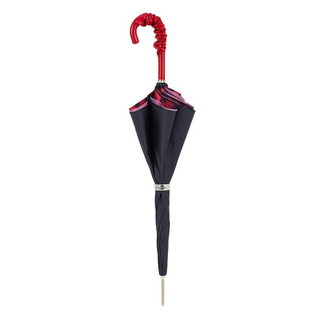Red leopard double cloth luxury women's umbrella close-up handle detail