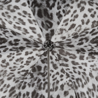 Luxury animalier black white silver skull handmade Italian umbrella open