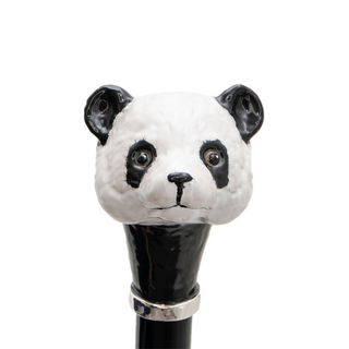 Panda polka dot handmade Italian enameled brass umbrella top view