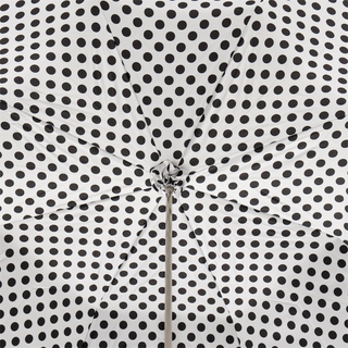 Panda polka dot handmade Italian enameled brass umbrella open canopy