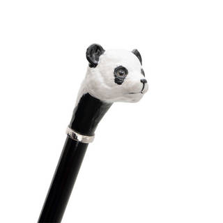 Panda polka dot handmade Italian enameled brass umbrella canopy detail