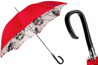 Modern black sunflower double cloth acetate handle umbrella front view