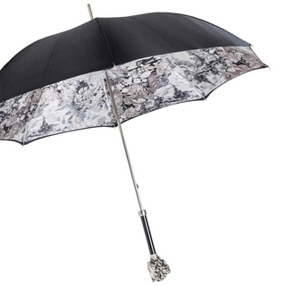 Luxury handmade Italian brass handle premium polyester umbrella side