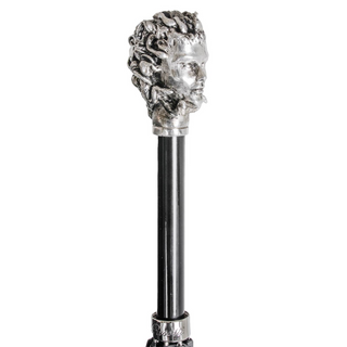 Luxury handmade Italian brass handle premium umbrella canopy detail