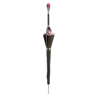 Luxury red gem handmade Italian designer umbrella close-up