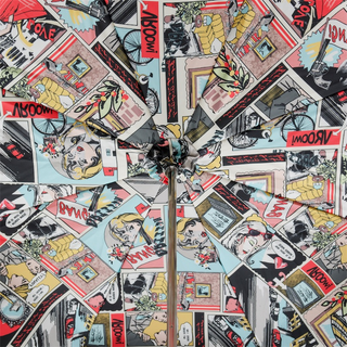 Comic print designer handmade Italian umbrella open canopy