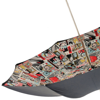 Comic print designer handmade Italian umbrella top view